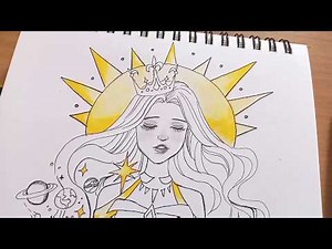 Drawing Sun Goddess / Easy tutorial