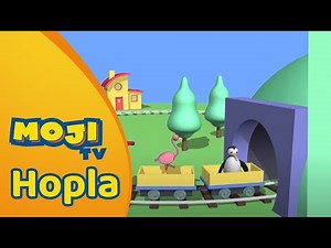 EEN FLAMINGO EN EEN PINGUÏN IN DE TREIN 🐧 | HOPLA 🐇 | Nederlandse Kinderseries | MojiTV