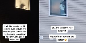 Woman accidentally exposes herself to neighbours through a not-so-frosted window