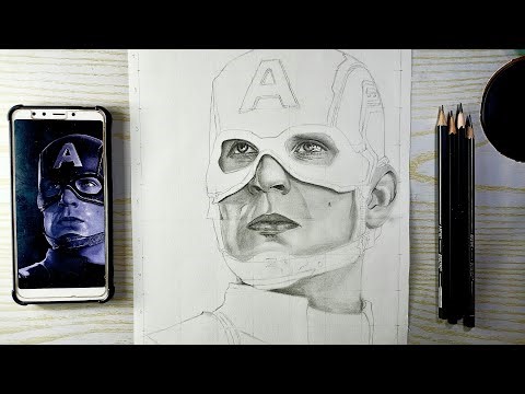 ‪@Avengers-stories‬ 😶‍🌫️How to draw Captain America Easily | Step by step for beginners #sketch #video