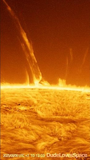 Spectacular Solar Flare & Coronal Rain! Captured Through My Telescope #astronomy #space #colorized