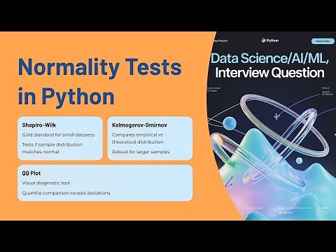Python Normality Tests Explained in - Shapiro Wilk, KS Test, QQ Plot | Data Science Interview