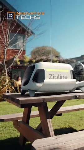Zipline’s new drones release tethered mini-drones for precision package deliveries #shorts