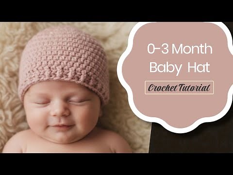 Easy Crochet 0-3 Months Baby Hat Step By Step Tutorial | Baby Hat Crochet Pattern