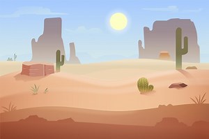 Free Vector | Desert landscape for video conferencing