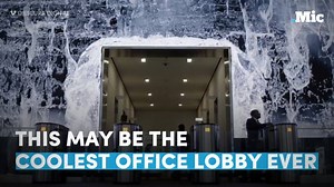 This lobby with a 107-foot wall displaying stunning imagery in 12k resolution is the coolest office entrance you'll ever see. | The Future Is Now