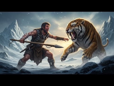 Prehistoric Man Fighting Wild Animals While Injured in the Ice Age | Life Million Years Ago
