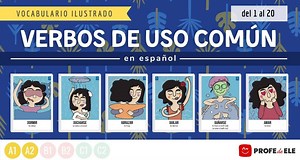 Vocabulario de los verbos en español ilustrado (del 1 al 20)
