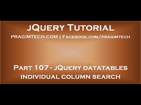 jQuery datatables individual column search