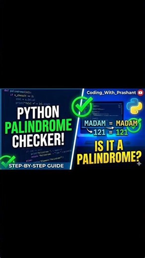 Built a simple Palindrome Checker in Python💻🚀#python#coding#learnpython#pythonproject#developer