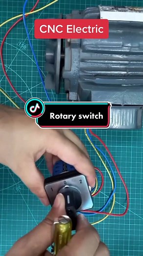 Forward reverse connection with rotary switch#rotaryswitch #motorcontr...