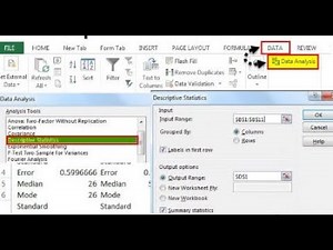 Descriptive Statistics Table in Excel