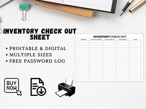 Inventory Sign Out Sheet Checkout Form, Print and Write PDF, Worksheets Designed to Track Assets Checked Out and Returned, Small Business - Etsy