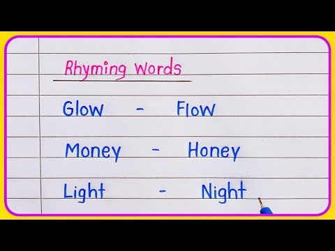 Rhyming Words | 20 English Rhyming Words | Rhyming Words in English