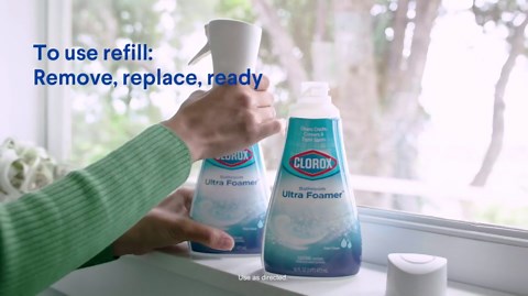 Clorox Bathroom Ultra Foamer, Household Essentials, Fresh Clean, 1 Spray and 1 Refill, 16 Fl Oz Each (Package May Vary)