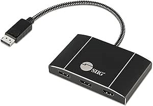 SIIG DisplayPort 1.4 Multiport MST Hub Video Splitter 4K60Hz - DisplayPort Splitter 2X DP, 1x HDMI, DP Multiple Monitor Adapter Not for MacOS(CE-DP0N11-S1)