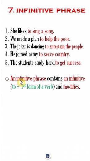 infinitive phrase | infinitive phrase examples | infinitive phrase in english | infinitive phrases |