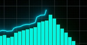 Animated Neon Growth Chart with Bar and Line Graphs