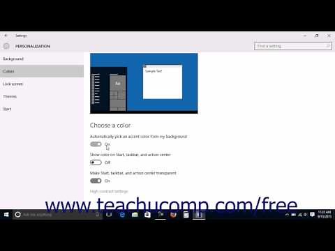 Windows 10 Tutorial Changing the Color Settings Microsoft Training