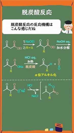 【1分で分かる大学有機化学】アセト酢酸エステル合成の反応機構(Acetoacetic Ester Synthesis) #Shorts