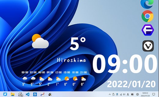【BeWidgets】時計、日付、アプリのウェジェットを表示するアプリ | ナポリタン寿司のPC日記