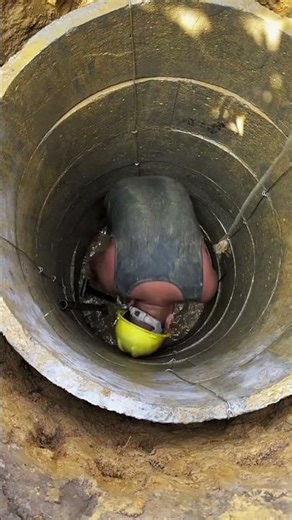 The process of digging a well with a shovel- Good tools and machinery make work easy