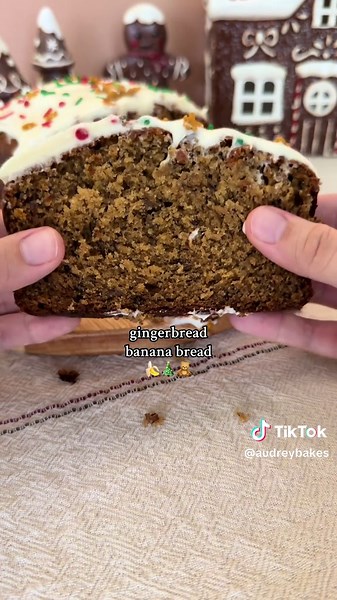 Gingerbread Banana Bread 🎄🤎 A festive twist on banana bread with warm gingerbread spices! Perfect for holiday baking & cozy christmas vibes ❤️ Ingredients: ½ cup (113g) unsalted butter, melted & slightly cooled ½ cup (100g) brown sugar, packed ¼ cup (50g) granulated sugar 2 large eggs, room temp 1 tsp vanilla 3 medium overripe bananas, mashed ¼ cup (60g) plain Greek yogurt/sour cream, room temp 1 tbsp molasses 1¾ cups (220g) all-purpose flour 1 tsp baking soda ½ tsp baking powder 1 tsp ground 