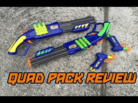 Dart Zone Shotgun/Pistol Quad Pack REVIEW | Walcom S7