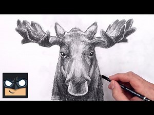 How To Draw a Moose | Sketch Art Lesson (Step by Step) - Videos For Kids