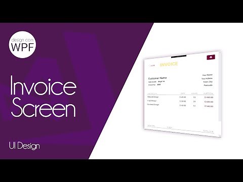C# WPF Design UI - Invoice Screen and Print to PDF
