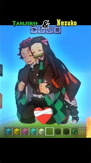 Tanjiro & Nezuko in Minecraft Pixelart 🔥🎮 | Demon Slayer Fans Will Love This ❤️ || #jaidmeel