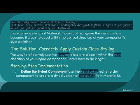 How to Style a Specific Item in Material UI with a Custom Class playing