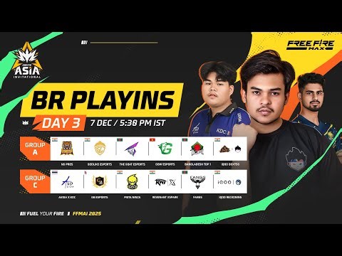 🔴 [EN] BR Play-Ins - Week 1 Day 3 | FFMAI 2025 | Group A & C