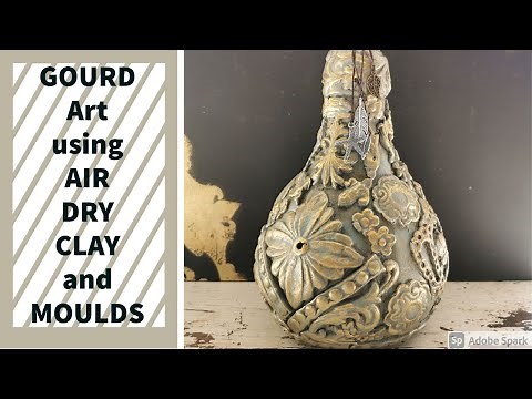 How to use air dry clay and moulds for beginners|Sculpting Gourd Art| gourd art tutorial| DIY gourd