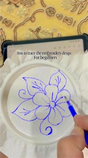 How to trace the embroidery design for beginners #embroidery #viral #diynstitch #diy