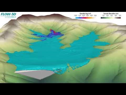 Landslide into a Reservoir | FLOW-3D HYDRO