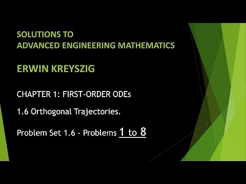 KREYSZIG #18 | Advanced Engineering Mathematics - Kreyszig | Problem Set 1.6 | Problems 1 - 8