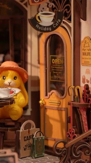 Every step feels like creating your own winter story. -Rolife Holiday Cafe DIY Book Nook #rolife