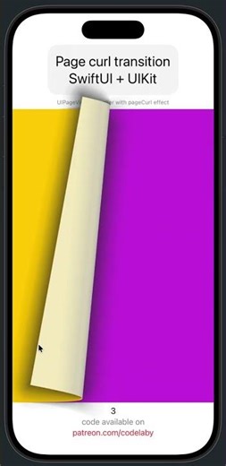 Page curl transition, combine UIKit & SwiftUI