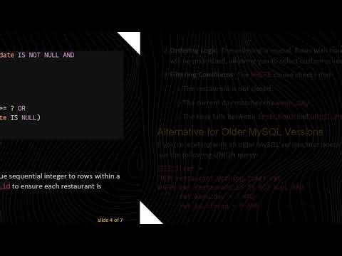 How to Efficiently Fetch Open Restaurants with SQL Queries