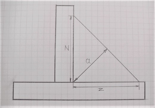 How to calculate Throat Size or Leg Length Size in a Fillet weld