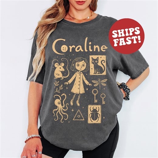Coraline Graphic Hoodie: Spooky Gothic Halloween Pullover - Etsy