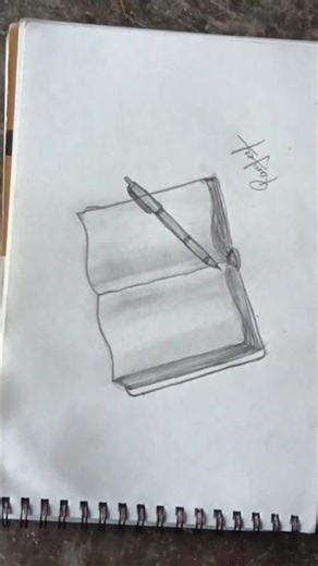 How to make a Book| Drawing of a Book| An open book with a pen| .