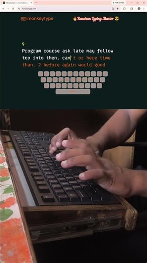 Can You Match This? ⚡ 90 WPM Typing Short! #fasttyping #typingtest #touchtyping #raushantypingmaster