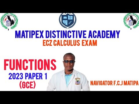G12 FUNCTIONS 2023 (GCE) MATHS PAPER 1 ECZ EXAM