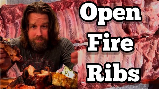 My first time cooking ribs over an open fire!