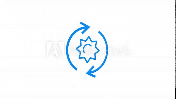 Blue circular arrows surrounding a stylized gear or cog symbol representing process workflow or system settings