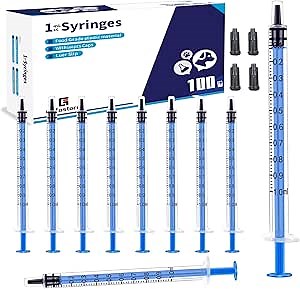 100Pack 1ml Syringes With Caps