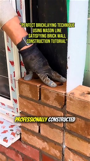 Perfect Bricklaying Technique Using Mason Line | Satisfying Brick Wall Construction Tutorial
