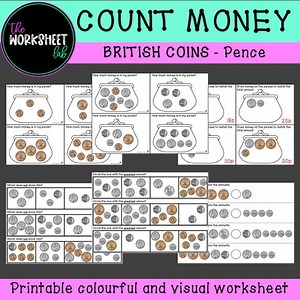 Count Money - Pence (british Coins) Worksheets COLOUR - Etsy UK